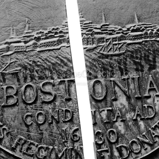 The Seal of Boston on Public Garden Gates -- Boston Black and White Framed Photos