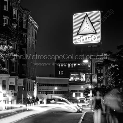 Brookline Ave Deadends Into the Citgo Sign -- Boston Black and White Framed Photos