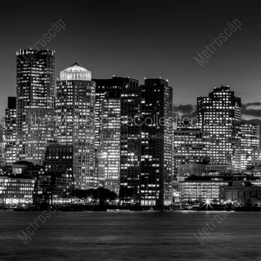 The Boston Skyline feature the Exchange Place Building -- Boston Black and White Framed Photos