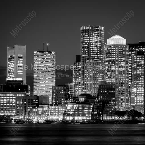 The Federal Reserve Bank Building in the Boston Skyline -- Boston Black and White Framed Photos