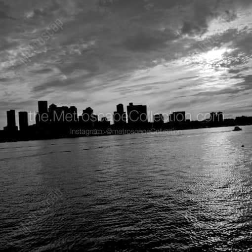 Tug Boat Alone in the Boston Harbor -- Boston Black and White Framed Photos