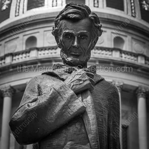 Abraham Lincoln Statue at the West Virginia State Capitol Building -- Charleston WV Black and White Framed Photos