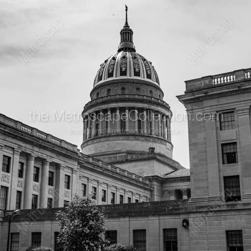 The West Virginia State Capitol Building -- Charleston WV Black and White Framed Photos