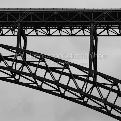 New River Gorge Bridge Support Truss -- Charleston WV Black and White Framed Photos