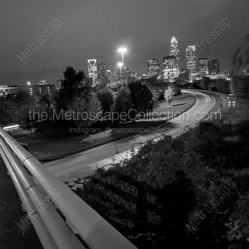 Charlotte Framed Photos of The View from the Sixth Street Bridge over I-77 in Downtown Charlotte The View from the Sixth Street Bridge over I-77 in Downtown Charlotte -- Charlotte Black and White Framed Photos