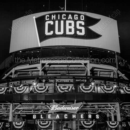 Chicago Framed Photos of Wrigley Field Center Field Entrance off Sheffield and Waveland Wrigley Field Center Field Entrance off Sheffield and Waveland -- Chicago Black and White Framed Photos