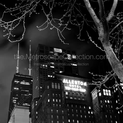 Chicago Framed Photos of The Allerton Hotel on Michigan Avenue in Downtown Chicago The Allerton Hotel on Michigan Avenue in Downtown Chicago -- Chicago Black and White Framed Photos
