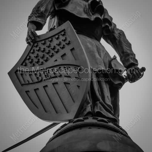 Cleveland Framed Photos of The Shield of Liberty atop the Soldiers and Sailors Monument The Shield of Liberty atop the Soldiers and Sailors Monument -- Cleveland Black and White Framed Photos
