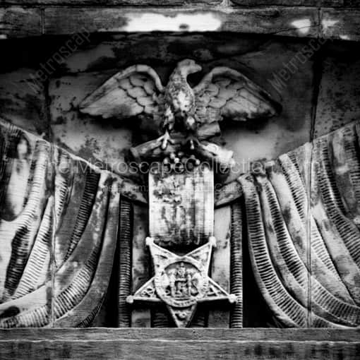 Cleveland Framed Photos of Relief of A Civil War Era Medal on the Soldiers and Sailors Monument Relief of A Civil War Era Medal on the Soldiers and Sailors Monument -- Cleveland Black and White Framed Photos