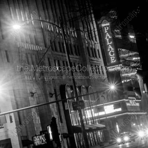 Matte Black WOOD Framed Black and White Columbus Photograph: The Columbus Palace Theatre in a Square Matte Black Wood Frame