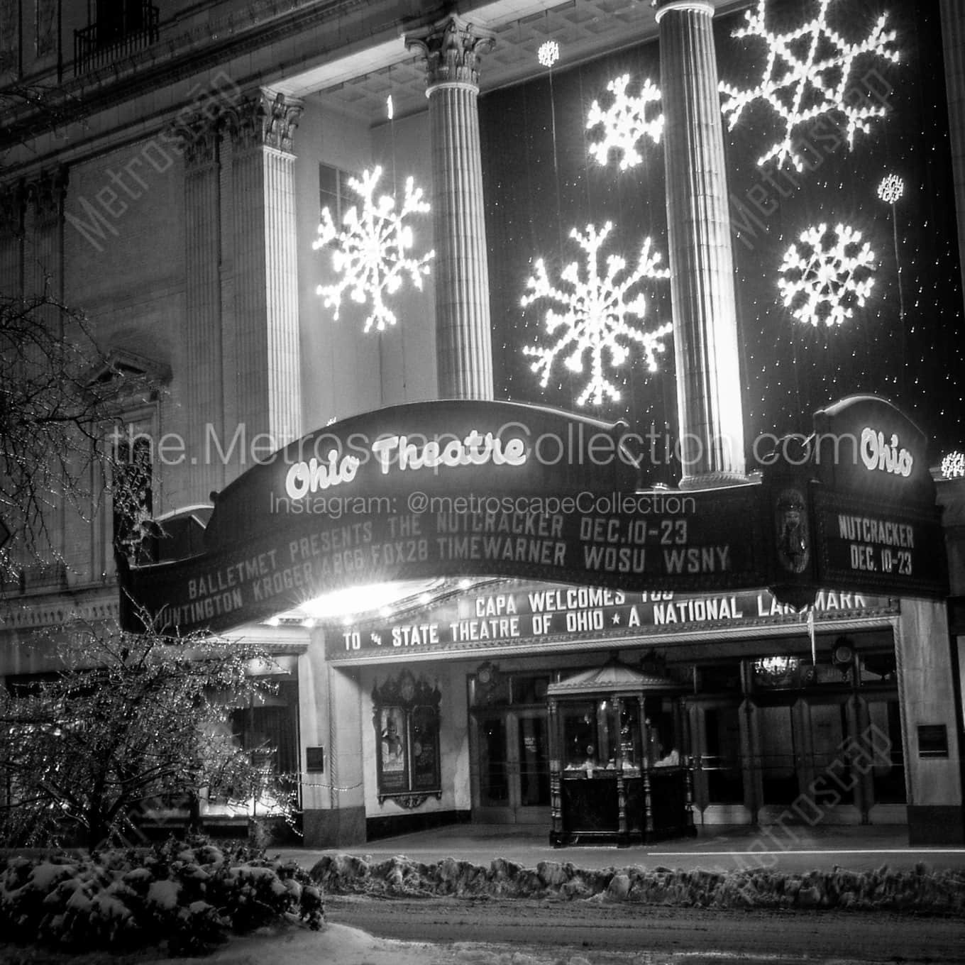 The Ohio Theatre at Christmas Time Framed Photos square crop