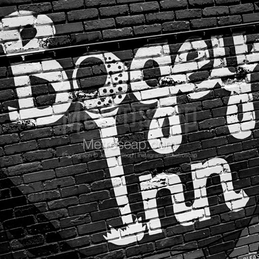 Matte Black WOOD Framed Black and White Columbus Photograph: The Bogey Inn in Dublin Ohio in a Square Matte Black Wood Frame