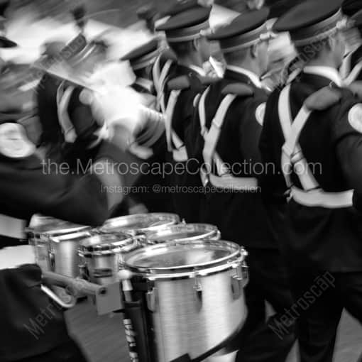 Matte Black WOOD Framed Black and White Columbus Photograph: The Best Damn Band In The Land in a Square Matte Black Wood Frame