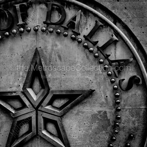 The City of Dallas Seal and Star -- Dallas Black and White Framed Photos