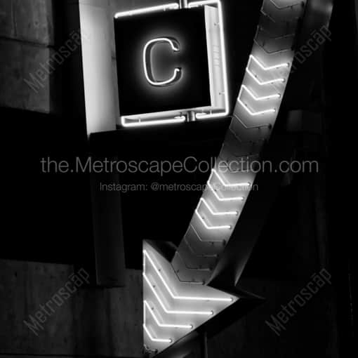The Mosaic Parking Sign -- Dallas Black and White Framed Photos