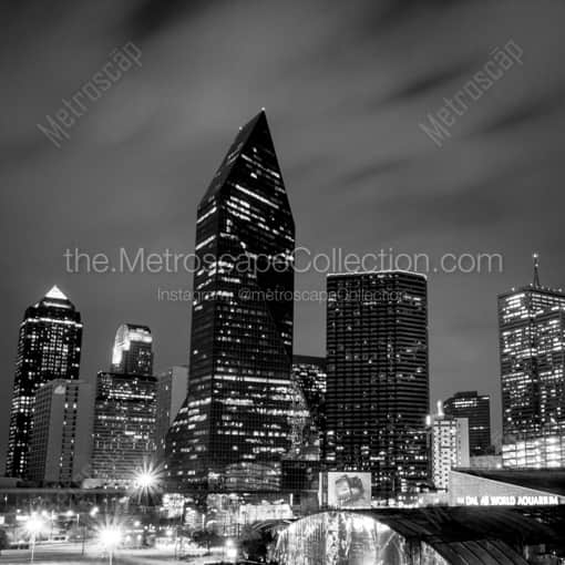 Fountain Place and Lincoln Plaza -- Dallas Black and White Framed Photos