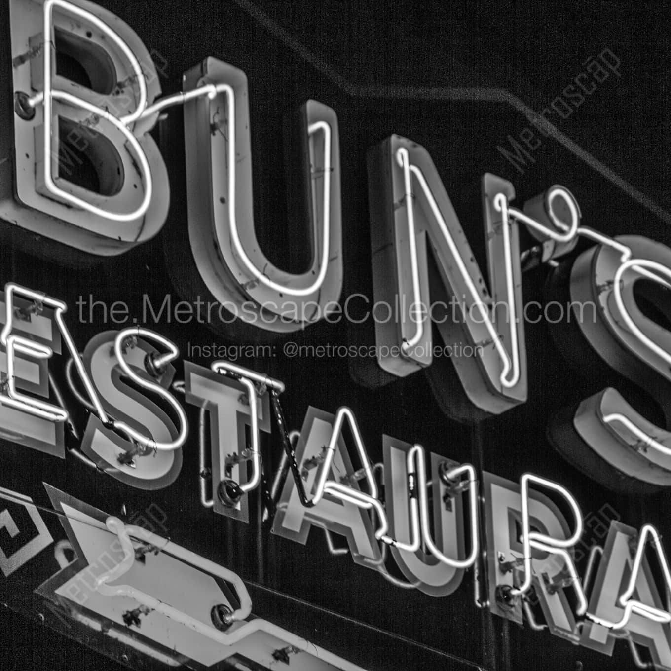 Buns Restaurant Neon Sign Framed Photographs square crop
