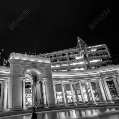 The Denver Civic Center Arch Entrance -- Denver Black and White Framed Photos