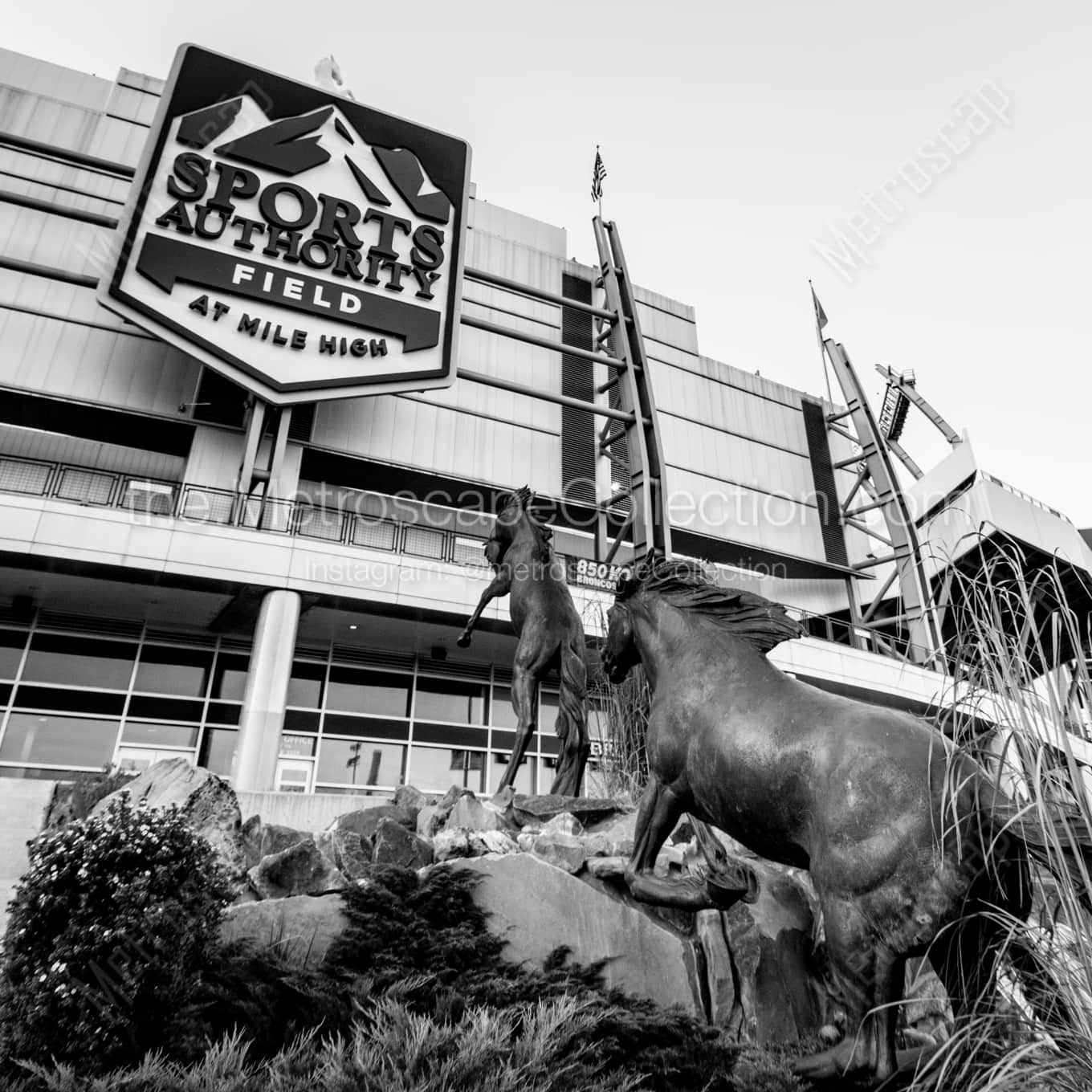 Mile High Stadium Broncos in the Creek Framed Photos Mile High Stadium Broncos in the Creek Framed Photos square crop