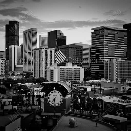 Downtown Denver from Coors Field -- Denver Black and White Framed Photos
