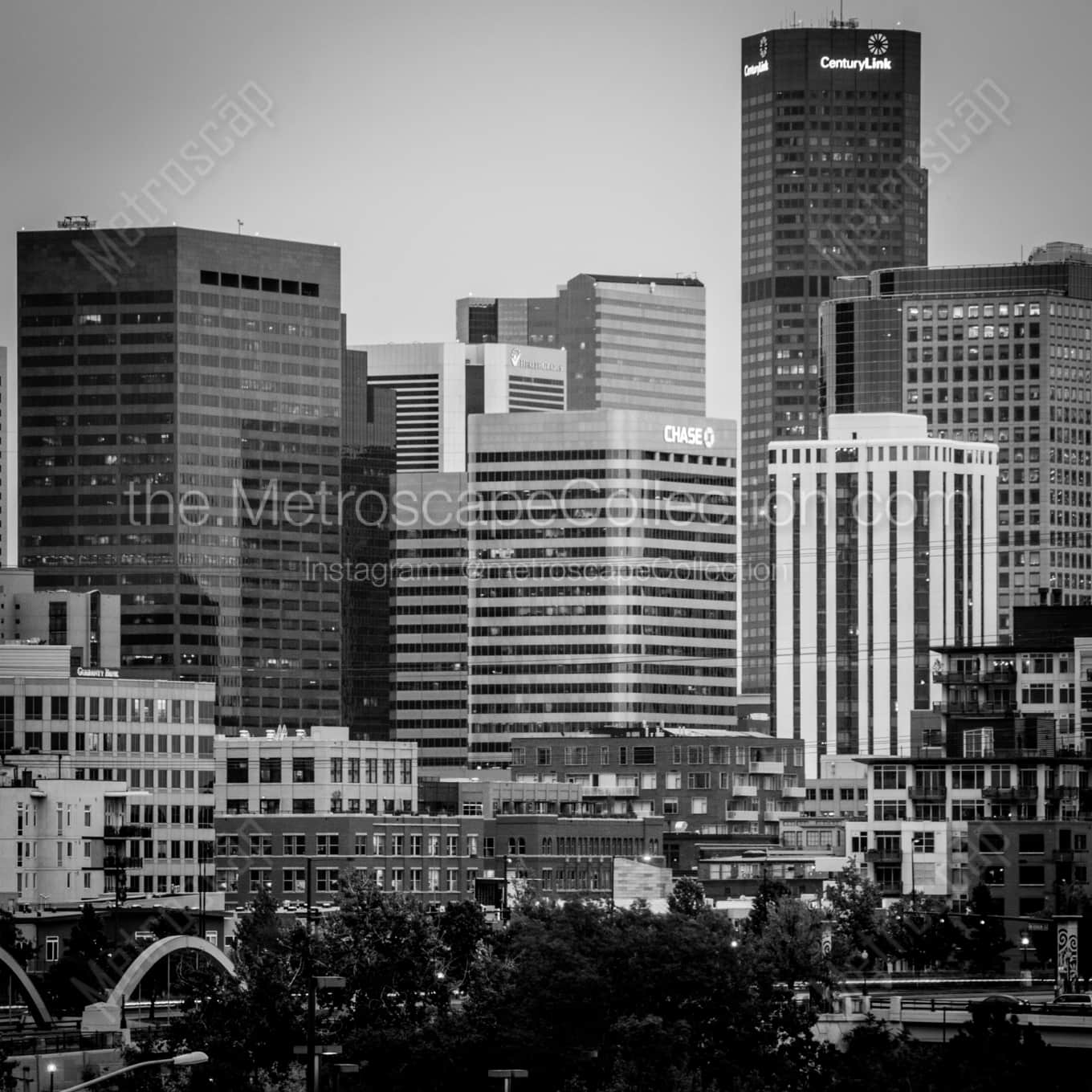 Denver Skyline at Dusk Framed Photos Denver Skyline at Dusk Framed Photos square crop