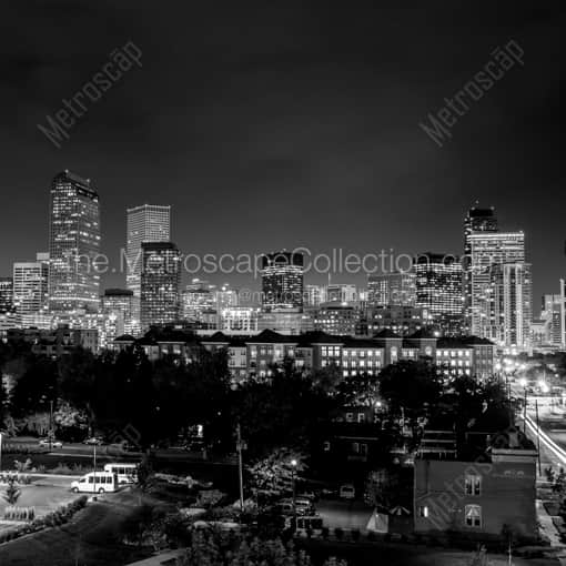 The Denver Skyline from Downing and 20th -- Denver Black and White Framed Photos