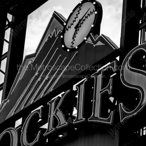 The Colorado Rockies Sign -- Denver Black and White Framed Photos