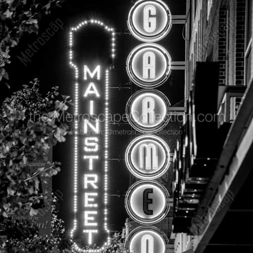 Matte Black WOOD Framed Black and White Kansas City Photograph: The KC Garment District on Main Street in a Square Matte Black Wood Frame