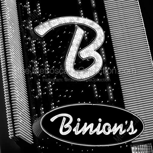 The Binion's Hotel Sign at the Fremont Street Experience -- Las Vegas Black and White Framed Photos