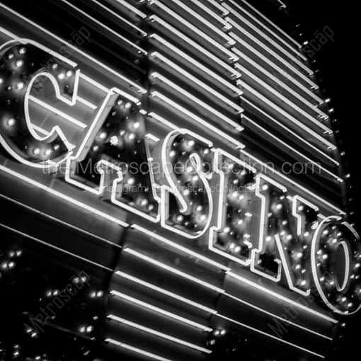 A Casino Sign on Freemont Street -- Las Vegas Black and White Framed Photos