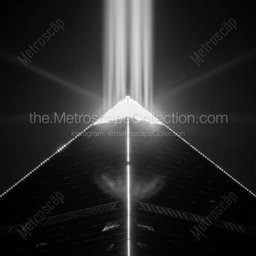 The Beam of Light Shooting Out of the Top of the Luxor Hotel and Casino -- Las Vegas Black and White Framed Photos