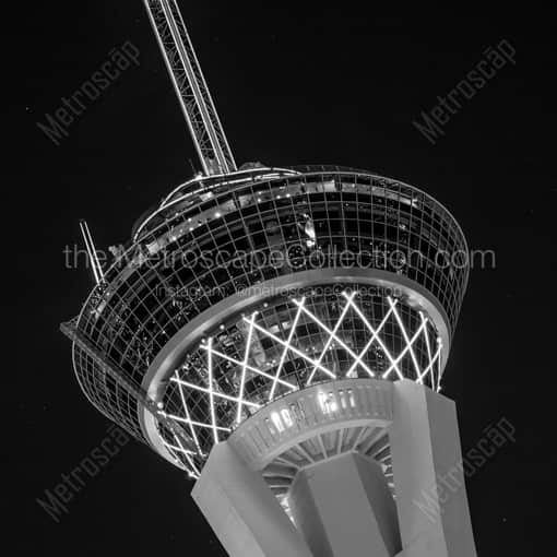 The Top of the Stratosphere -- Las Vegas Black and White Framed Photos