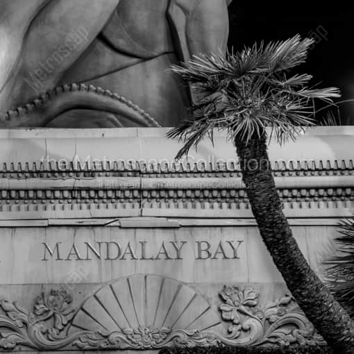 A Stone Mandalay Bay Sign -- Las Vegas Black and White Framed Photos