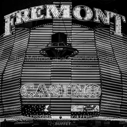 The Fremont Hotel and Casino -- Las Vegas Black and White Framed Photos
