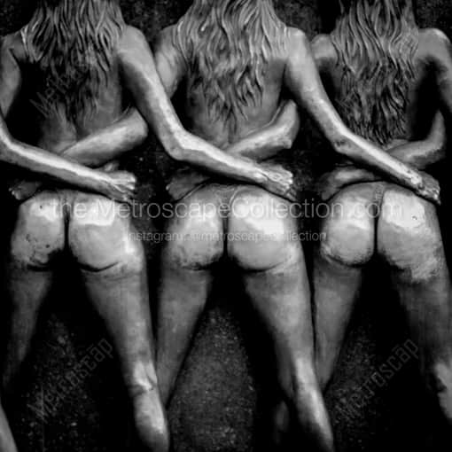 The Bronze Buns of the Crazy Girls at Riviera Casino -- Las Vegas Black and White Framed Photos