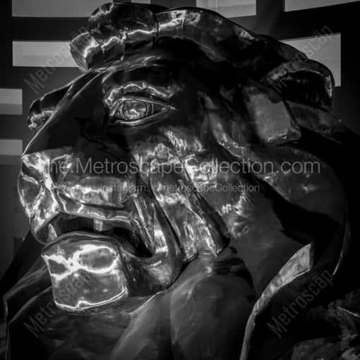 The MGM Grand Lion at Night -- Las Vegas Black and White Framed Photos