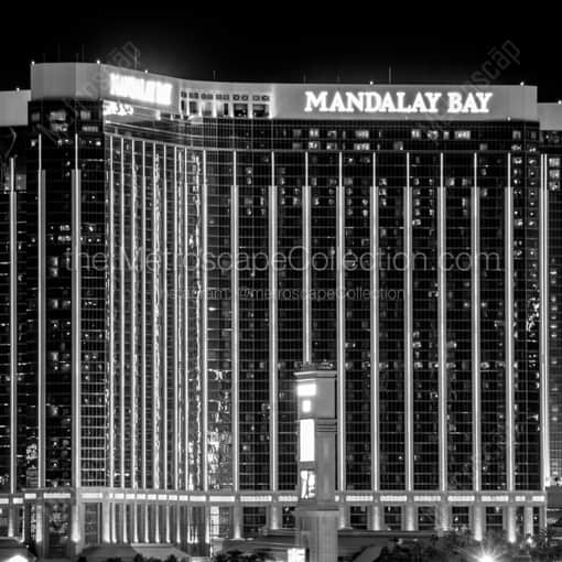 Mandalay Bay at Night -- Las Vegas Black and White Framed Photos