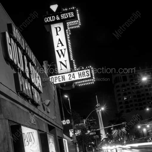 The Famous Gold and Silver Pawn Shop in Las Vegas -- Las Vegas Black and White Framed Photos