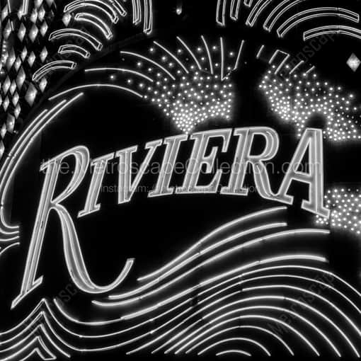 The Riviera Sign -- Las Vegas Black and White Framed Photos