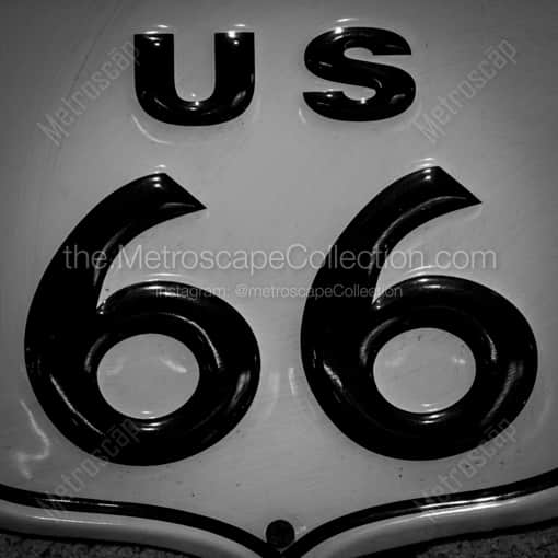 A US 66 Sign -- Las Vegas Black and White Framed Photos