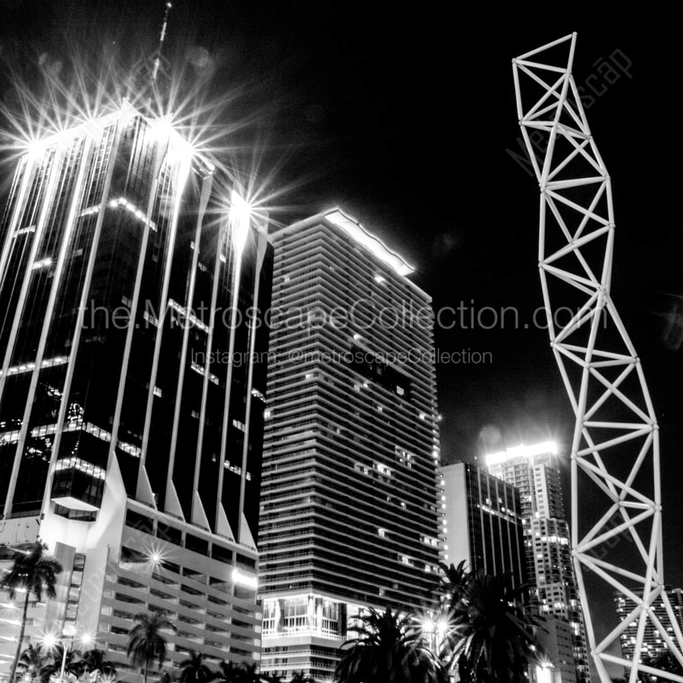 Downtown Miami Buildings near Bayfront Park Framed Photos square crop
