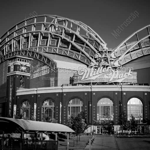 Miller Park Home of the Milwaukee Brewers -- Milwaukee Black and White Framed Photos
