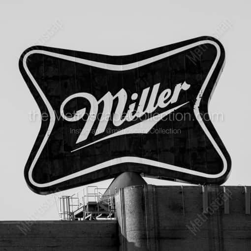 The Miller Brewery Sign -- Milwaukee Black and White Framed Photos