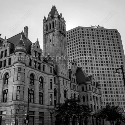 The United States District Court Courthouse -- Milwaukee Black and White Framed Photos
