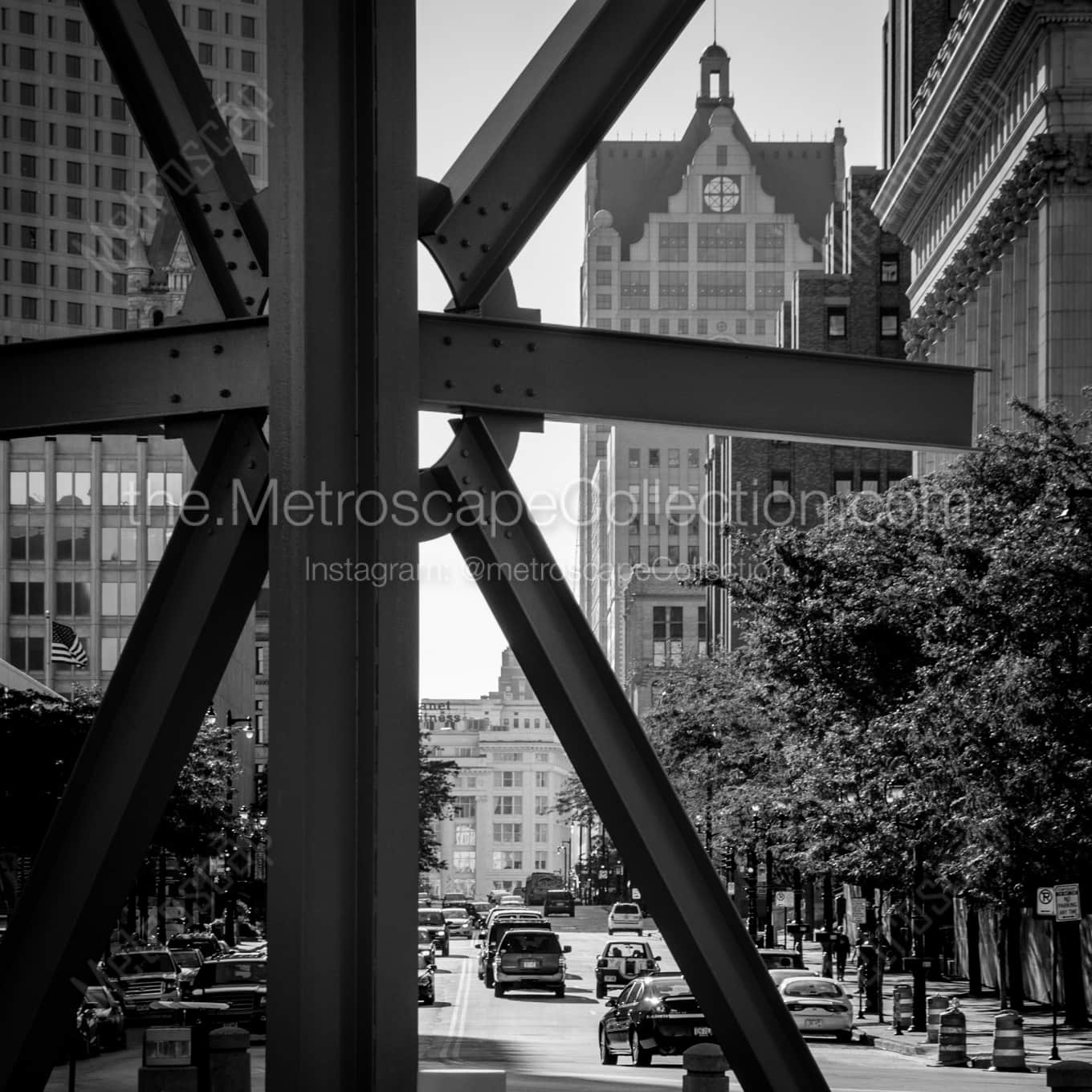 The Orange Sculpture and Downtown Milwaukee Framed Photos square crop