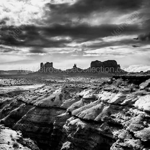 Monument Valley in Southern Utah -- Monument Valley Black and White Framed Wall Decor