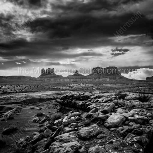 Monument Valley -- Monument Valley Black and White Framed Wall Decor