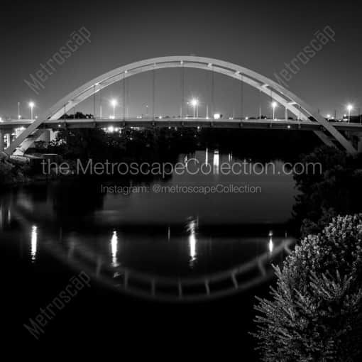The Korean Veterans Bridge over the Cumberland River -- Nashville Black and White Framed Photography