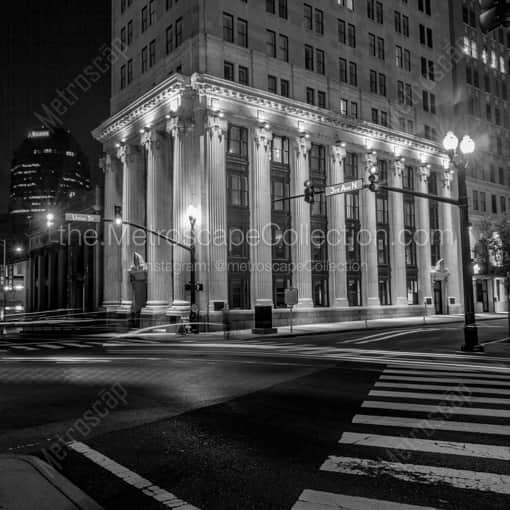 The Corner of Third and Union in Downtown Nashville -- Nashville Black and White Framed Photography