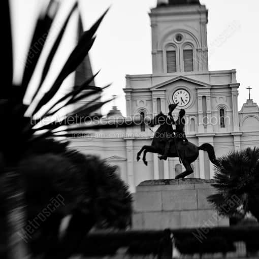 Jackson Square at Dusk -- New Orleans Black and White Framed Photos